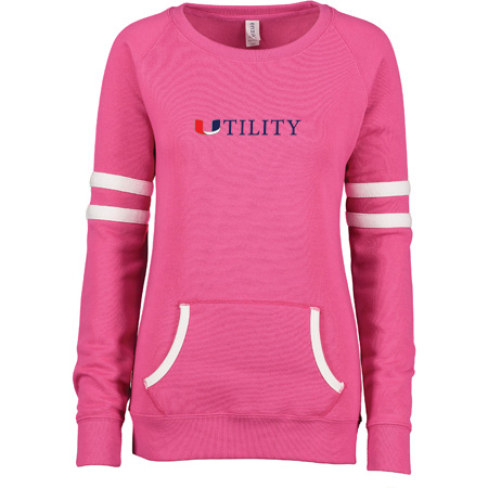 Utility Ladies Varsity Fleece Crew Neck Pullover - Image 34