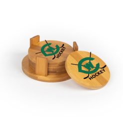 GRCCH Round Bamboo Coaster Set of 4 with holder