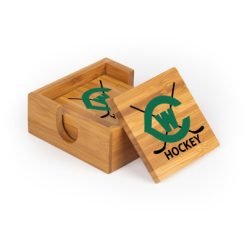 GRCCH Square Bamboo Coaster Set of 4 with holder