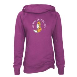 Inspire Elementary Ladies Classic Fleece Funnel Neck Pullover Hood