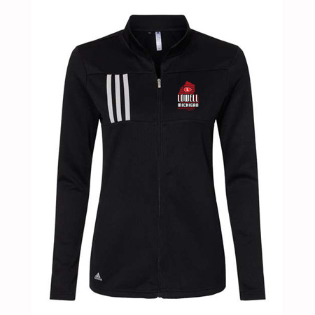 Lowell Ladies Adidas 3-Stripes Double Knit Full Zip Pullover - Image 10