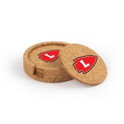 Alternative view of Lowell Circular Cork Coaster Set of 4 with holder