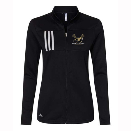Mooney Lacrosse Ladies Adidas 3-Stripes Double Knit Full Zip Pullover - Image 3