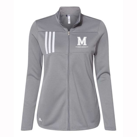 Mooney Lacrosse Ladies Adidas 3-Stripes Double Knit Full Zip Pullover - Image 5