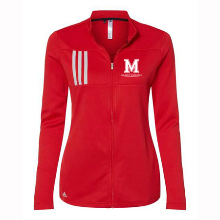 Mooney Lacrosse Ladies Adidas 3-Stripes Double Knit Full Zip Pullover