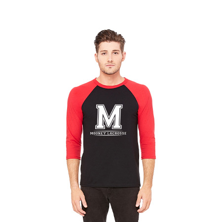 Mooney Lacrosse Unisex 3/4 Sleeve Baseball Tee - Image 3