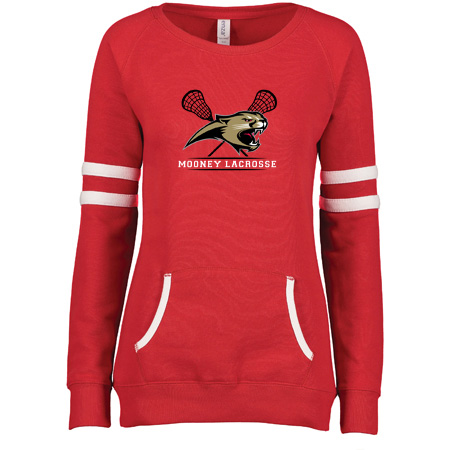 Mooney Lacrosse Ladies Varsity Fleece Crew Neck Pullover - Image 2