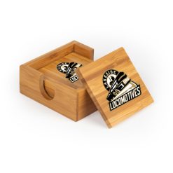 WMPH Square Bamboo Coaster Set of 4 with holder