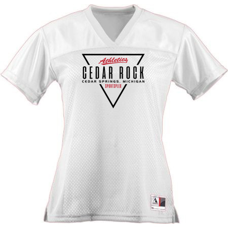 Cedar Rock Sportsplex Ladies Junior Fit Replica Football Tee - Image 15
