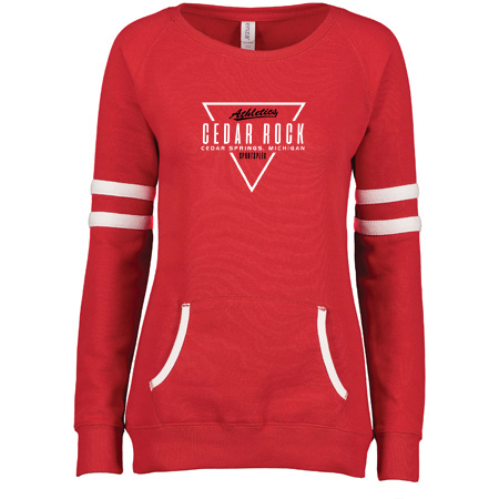 Cedar Rock Sportsplex Ladies Varsity Fleece Crew Neck Pullover - Image 5