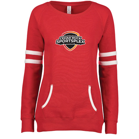 Cedar Rock Sportsplex Ladies Varsity Fleece Crew Neck Pullover - Image 4