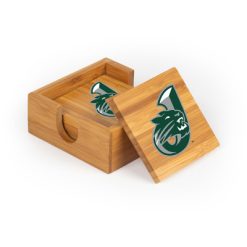 Jenison Square Bamboo Coaster Set of 4 with holder