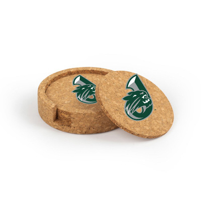 Jenison Circular Cork Coaster Set of 4 with holder - Image 2