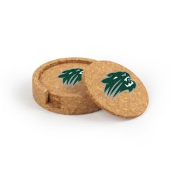 Jenison Circular Cork Coaster Set of 4 with holder