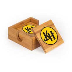 Alternative view of Kenowa Hills Square Bamboo Coaster Set of 4 with holder