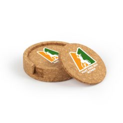 MFB Basketball Circular Cork Coaster Set of 4 with holder