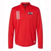 Allendale Adult Adidas 3-Stripes Double Knit Quarter-Zip Pullover