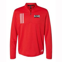 Allendale Adult Adidas 3-Stripes Double Knit Quarter-Zip Pullover