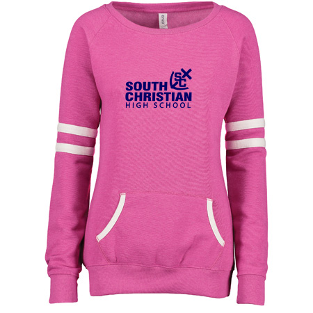 South Christian Ladies Varsity Fleece Crew Neck Pullover - Image 32