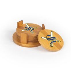 Alternative view of Shoreline Stix Round Bamboo Coaster Set of 4 with holder