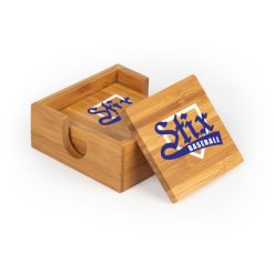 Alternative view of Shoreline Stix Square Bamboo Coaster Set of 4 with holder