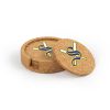 Shoreline Stix Circular Cork Coaster Set of 4 with holder