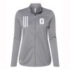 Grandville Ladies Adidas 3-Stripes Double Knit Full Zip Pullover