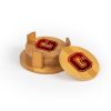 Grandville Round Bamboo Coaster Set of 4 with holder