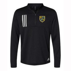 Alternative view of KJCC Youth Lacrosse Adult Adidas 3-Stripes Double Knit Quarter-Zip Pullover