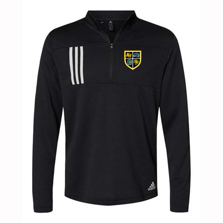 KJCC Youth Lacrosse Adult Adidas 3-Stripes Double Knit Quarter-Zip Pullover - Image 2