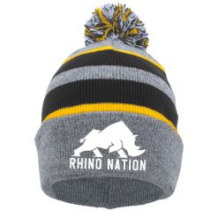 Rhino Nation KNIT FOLD OVER POM-POM BEANIE