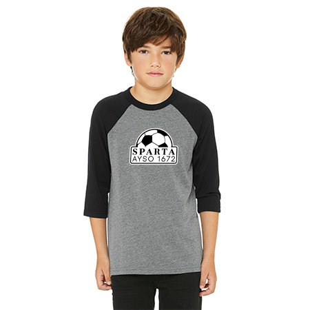 Sparta AYSO Youth Youth 3/4 Sleeve Baseball Tee - Image 8