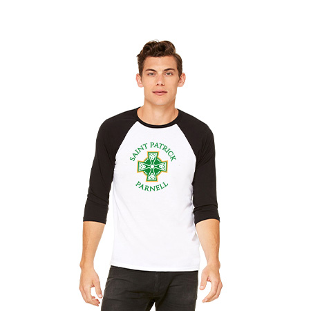Saint Patrick Parnell Unisex 3/4 Sleeve Baseball Tee - Image 3