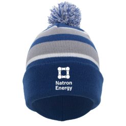 Alternative view of Natron Energy KNIT FOLD OVER POM-POM BEANIE
