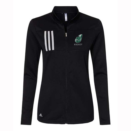 Jenison Hockey Ladies Adidas 3-Stripes Double Knit Full Zip Pullover - Image 2