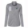 Jenison Hockey Ladies Adidas 3-Stripes Double Knit Full Zip Pullover
