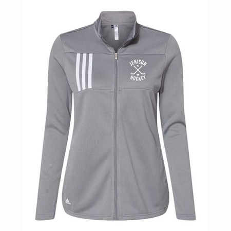 Jenison Hockey Ladies Adidas 3-Stripes Double Knit Full Zip Pullover - Image 4