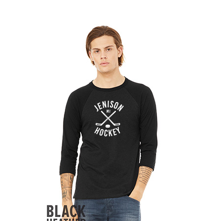 Jenison Hockey Unisex 3/4 Sleeve Baseball Tee - Image 20