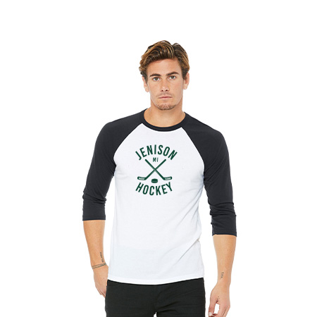 Jenison Hockey Unisex 3/4 Sleeve Baseball Tee - Image 29