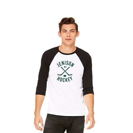 Jenison Hockey Unisex 3/4 Sleeve Baseball Tee - Image 21