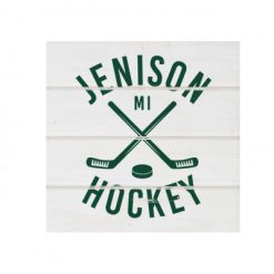 Alternative view of Jenison Hockey White Wood Pallet Coaster  Set of 1  no holder