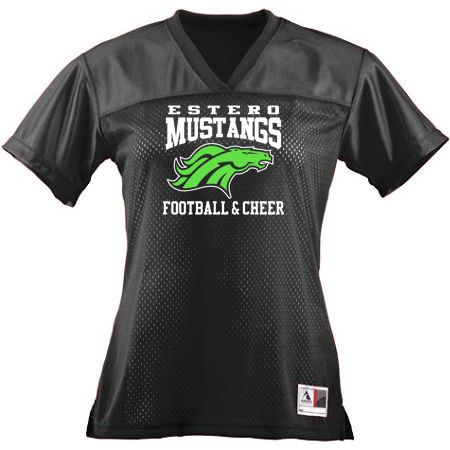 Estero Mustangs Ladies Junior Fit Replica Football Tee - Image 6
