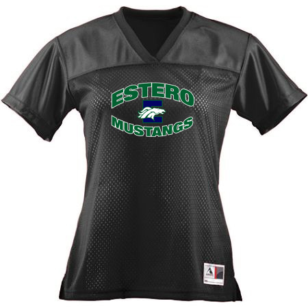 Estero Mustangs Ladies Junior Fit Replica Football Tee - Image 10
