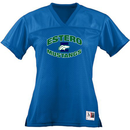 Estero Mustangs Ladies Junior Fit Replica Football Tee - Image 4
