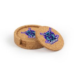Alternative view of Ronin Hockey Circular Cork Coaster Set of 4 with holder