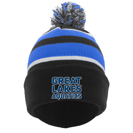 GLAQ KNIT FOLD OVER POM-POM BEANIE - Image 5