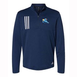 Alternative view of GLAQ Adult Adidas 3-Stripes Double Knit Quarter-Zip Pullover