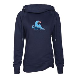 Alternative view of GLAQ Ladies Classic Fleece Funnel Neck Pullover Hood