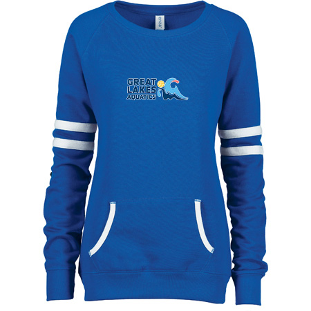 GLAQ Ladies Varsity Fleece Crew Neck Pullover - Image 3