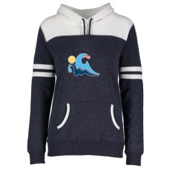 Alternative view of GLAQ Ladies Varsity Fleece Pullover Hood